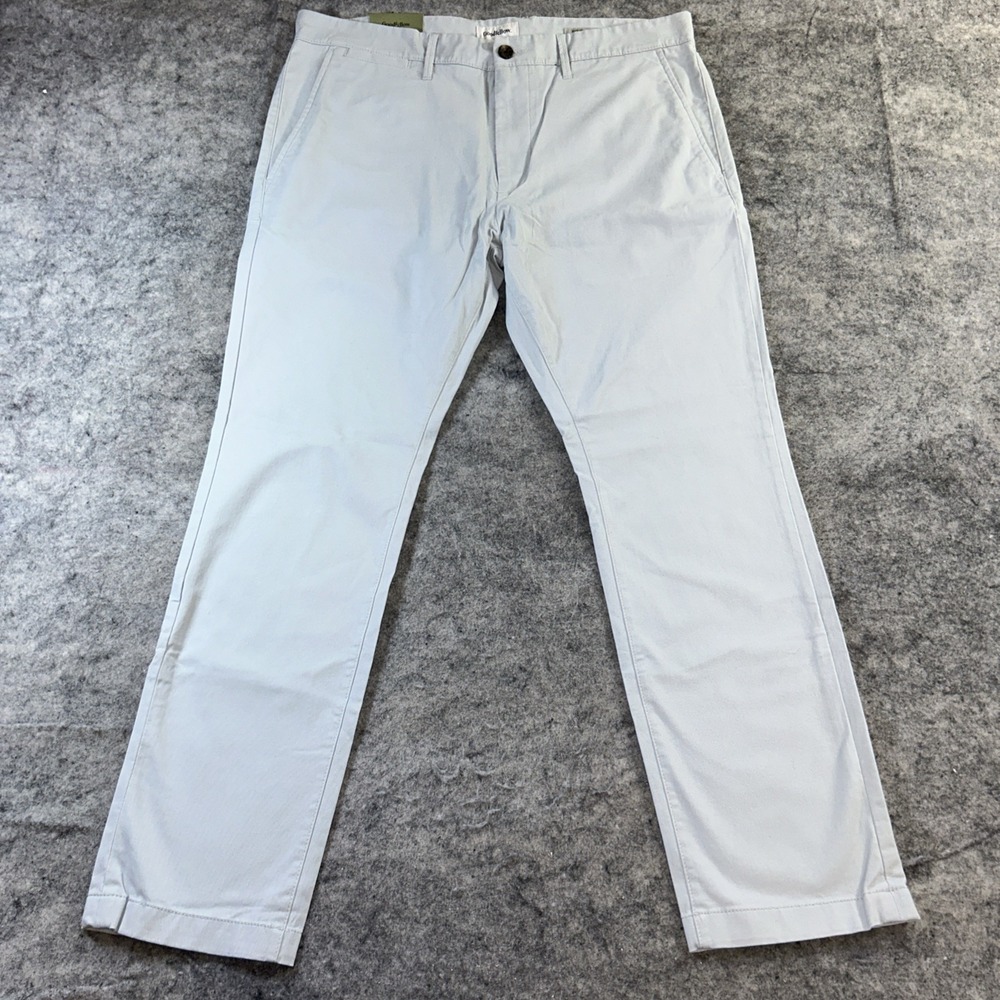 New Goodfellow‎ Hennepin Chino Pants Men's 36x30 Slim Light Gray Stretch